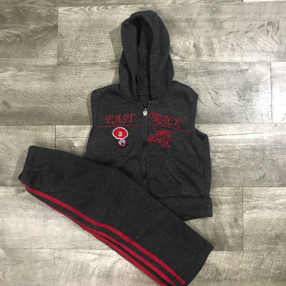 Toddler Boys Warm Vest and Sweats Set